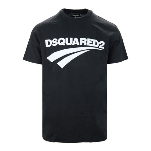 Dsquared2 Cigarette Fit Brand Logo Black T-Shirt XS